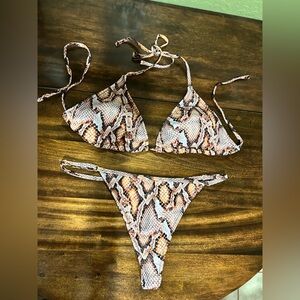 Snake Print Bikini Set